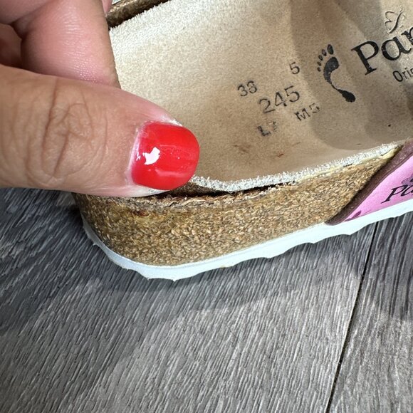 Birkenstock papillio Sandals Pink Butterfly Print blue size 38 Narrow L7 - Picture 9 of 9